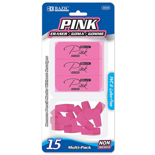 BAZIC Eraser Sets Eraser, Pink (2233)