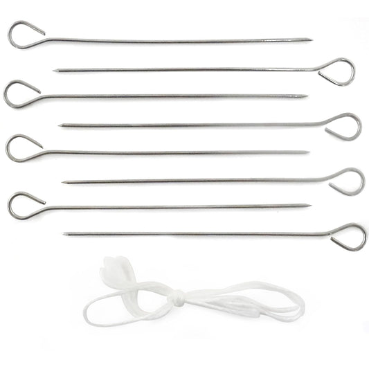 Norpro Stainless Steel Poultry Lacers, Set of 8, Pack of 1, Metallic