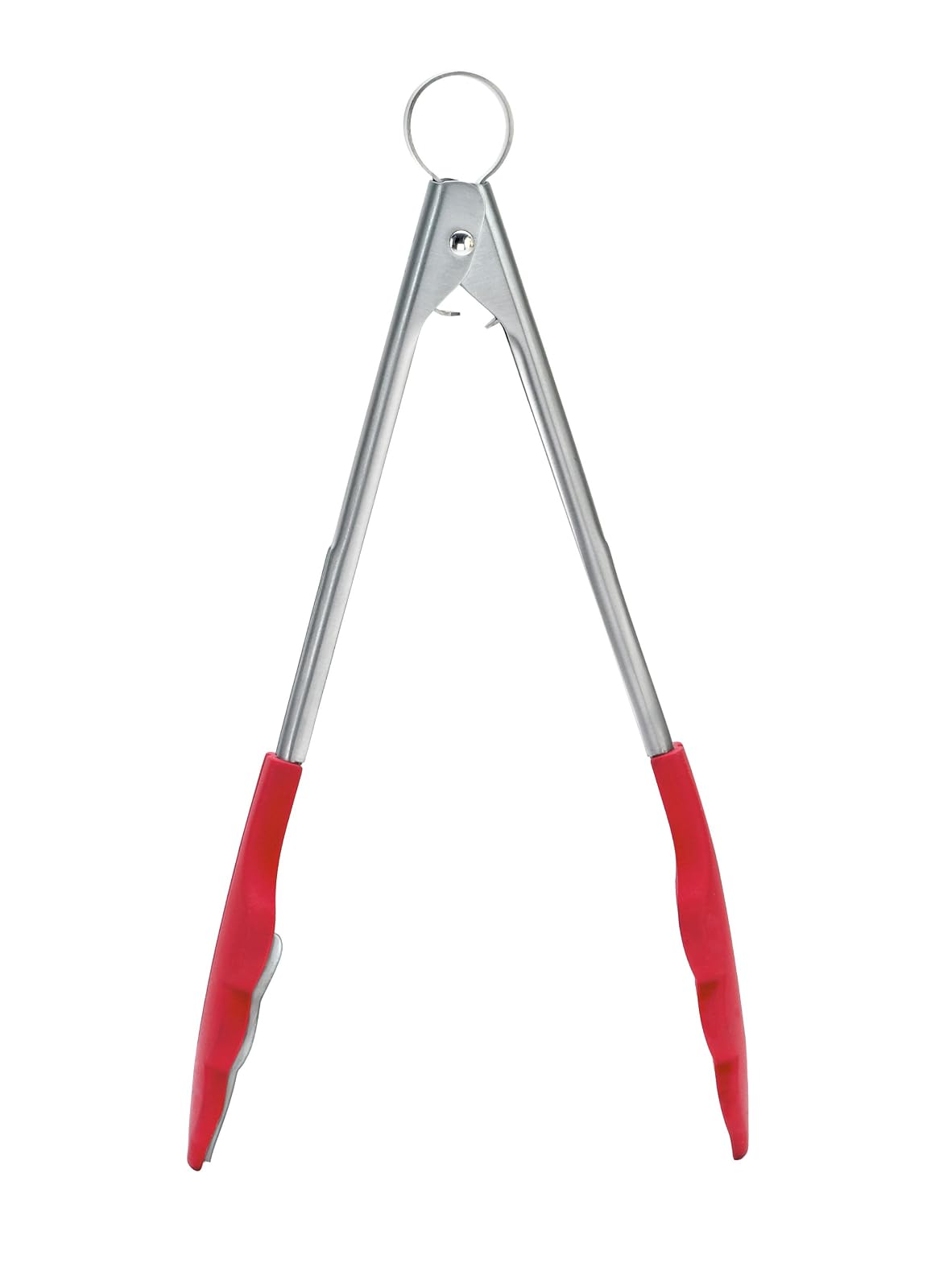 Browne & Co Cuisipro 9-1/2-Inch Silicone Tongs with Teeth, Red