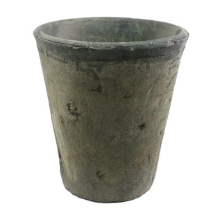 HomArt Rustic Terra Cotta Rose Pot, Large, Moss Grey, 1-Count