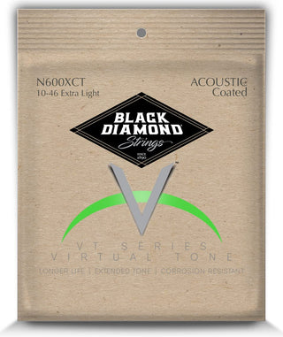 Black Diamond Strings® N600XLCT Acoustic Clear Coated Phos XL .010P.014P.022PB.030PB.038PB.046PB