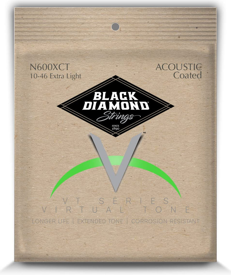 Black Diamond Strings® N600XLCT Acoustic Clear Coated Phos XL .010P.014P.022PB.030PB.038PB.046PB