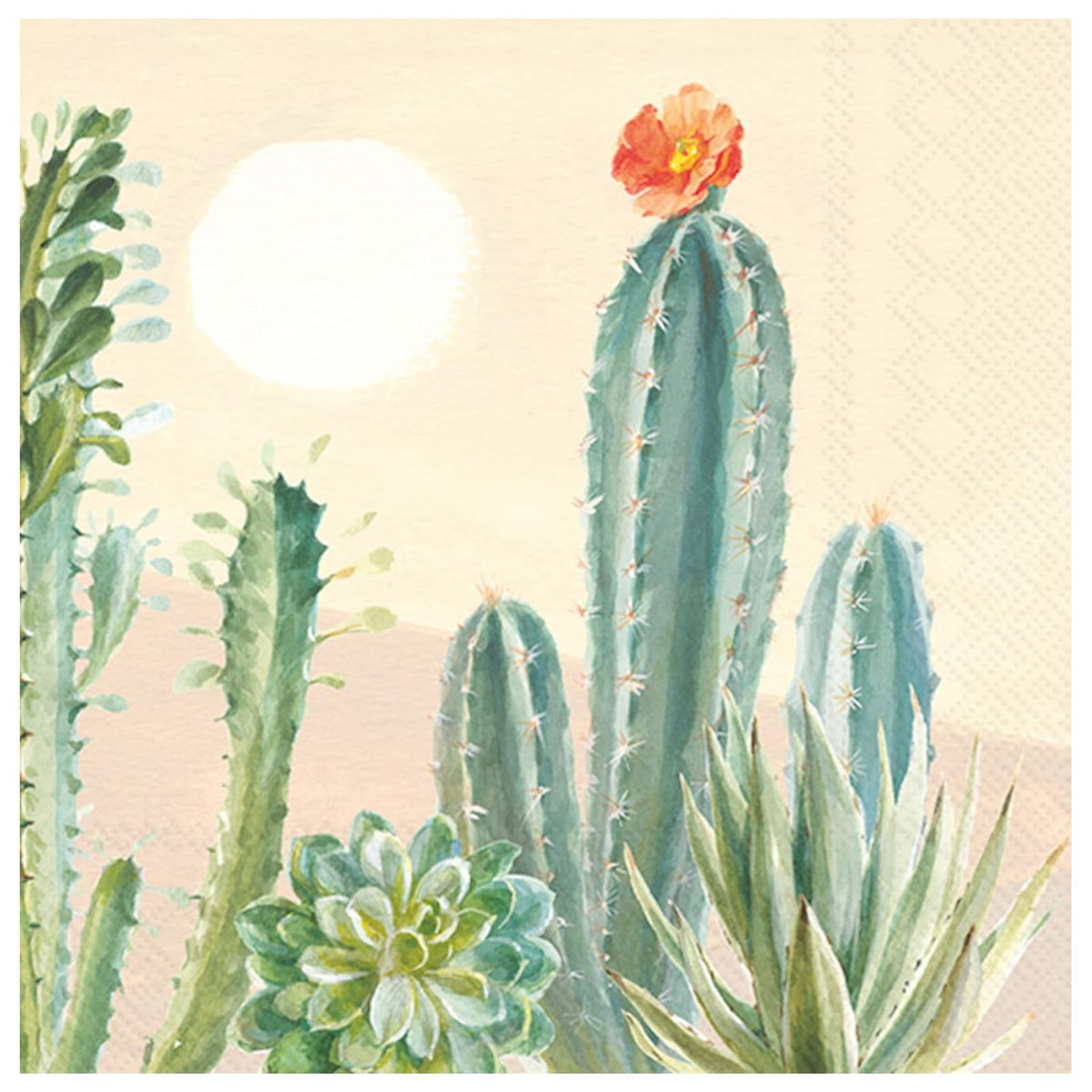 ihr SINCE 1977 Disposable Napkin, 5" x 5", Desert Greenhouse