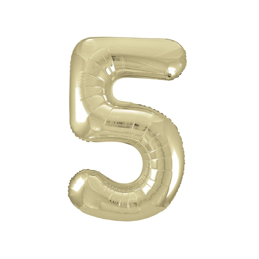 34" Foil Gold Number 5 Balloon