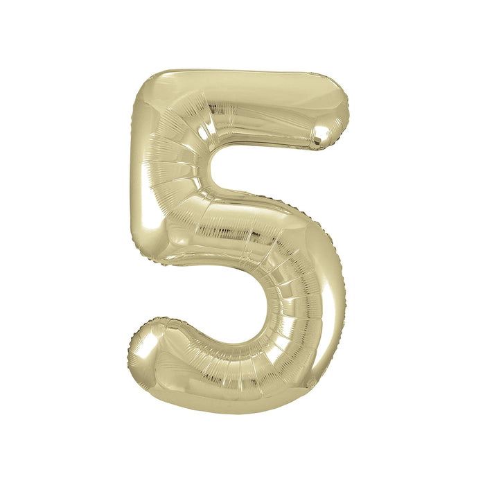 34" Foil Gold Number 5 Balloon