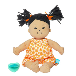 Manhattan Toy New Baby Stella Light Beige with Black Pigtails