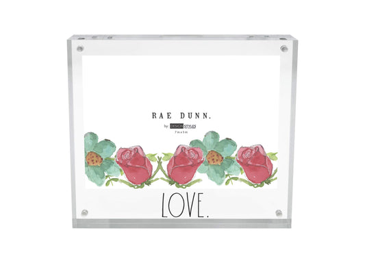 Rae Dunn 5 x 7 Clear Acrylic Picture Frame - Free Standing Acrylic Photo Frame Display for Home, Office, Desk, Table - Modern Decor with Cute Sayings - Gift for Mom, Best Friend