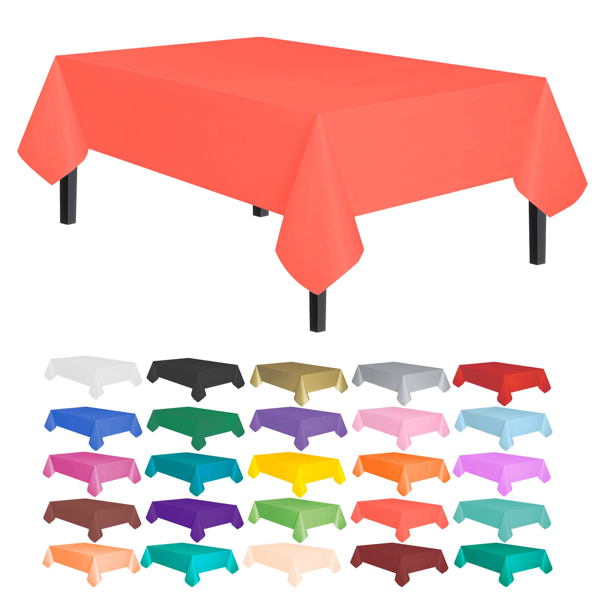 allgala Tablecloth, 6PK 54"x108", Coral
