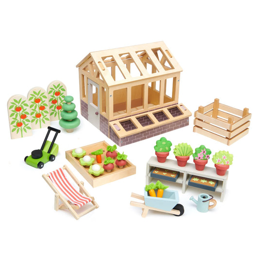 Tender Leaf Toys - Realistic Natural Pretend Play Greenhouse Garden Set for Age 3+
