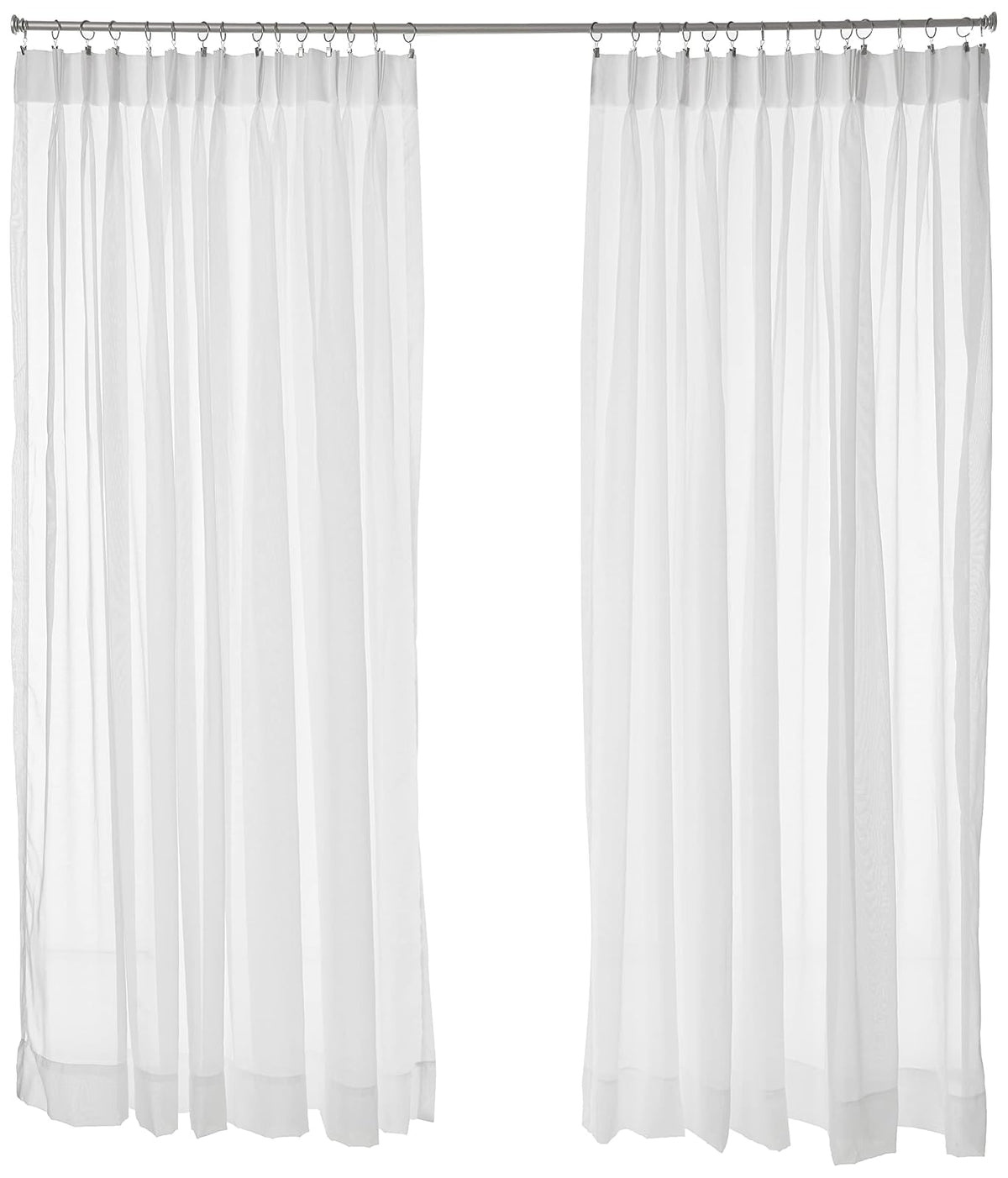 Belle Maison Stylemaster Splendor Pinch Pleated Drapes Pair, 2 of 48" by 84", White