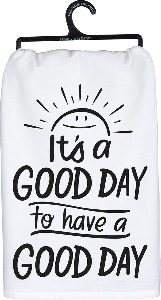 Primitives by Kathy LOL Made You Smile Dish Towel, 28 x 28-Inches, It's a Good Day