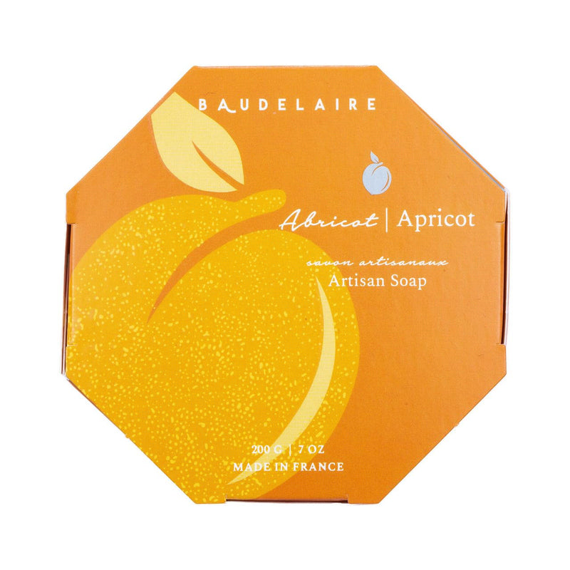 Baudelaire PS Apricot Bath Bar with Shea Butter in a Gift Box, 7oz French-milled Soap