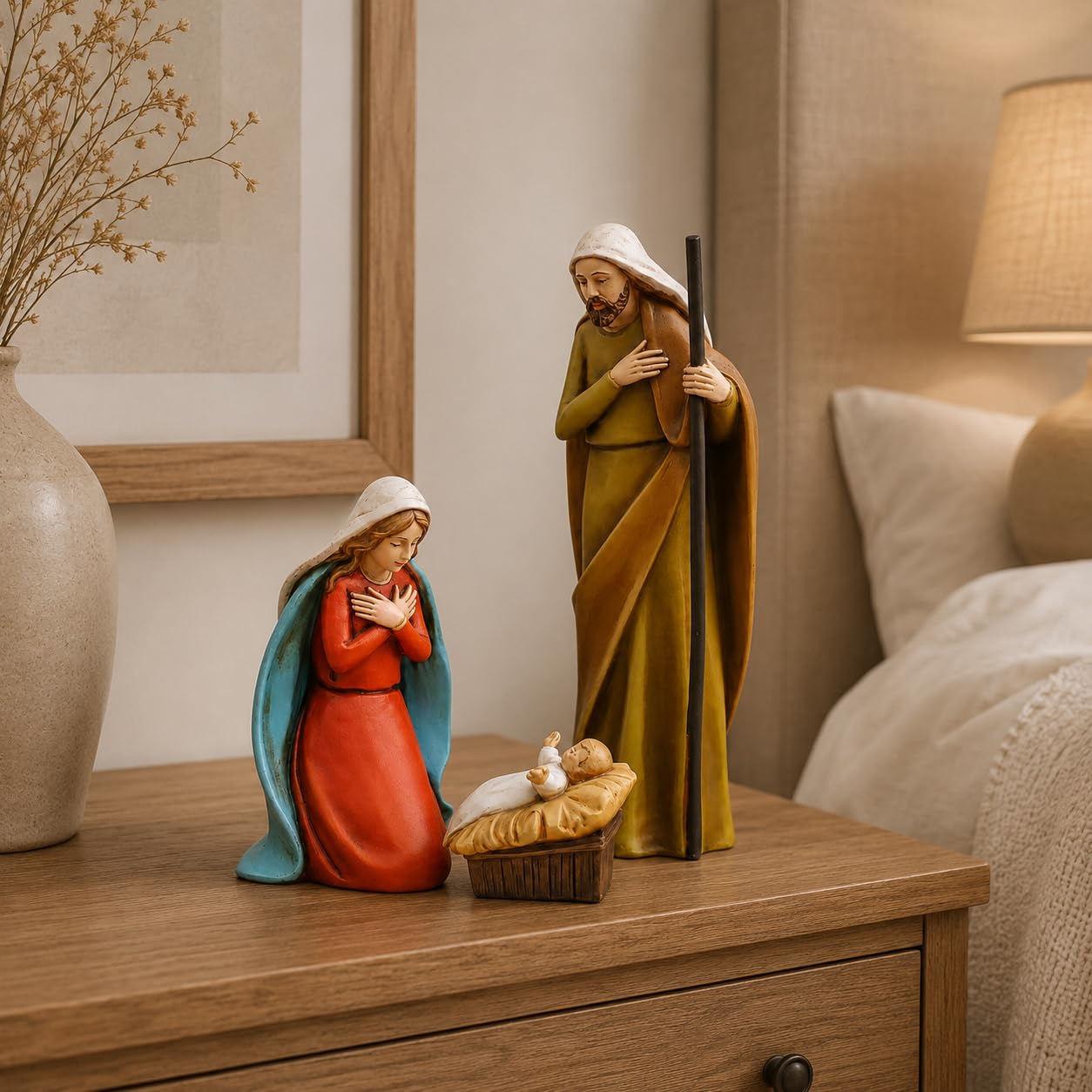 Comfy Hour 5 Inch Holy Family Nativity Figurine, Manger Scene, 1 Piece