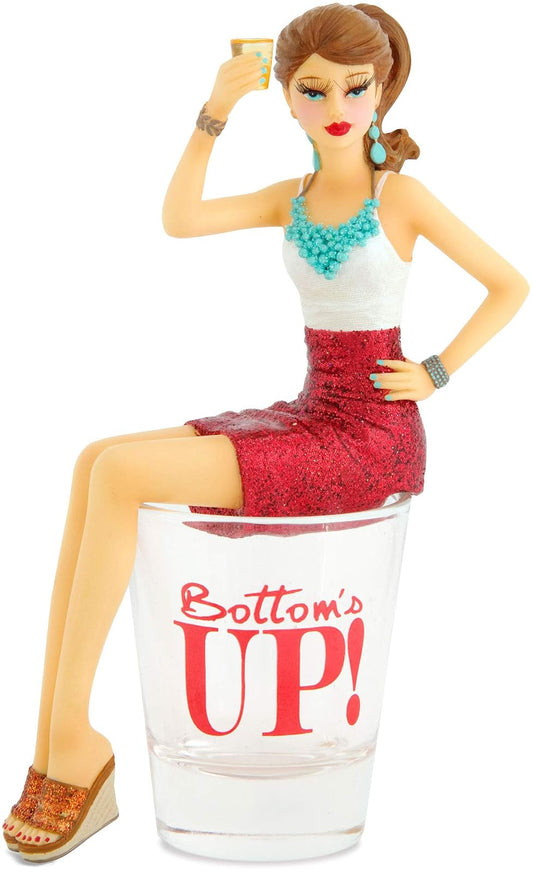Pavilion Hiccup by H2Z 73702 Bottom's Up Girl in Shot Glass 5-3/4-Inch High