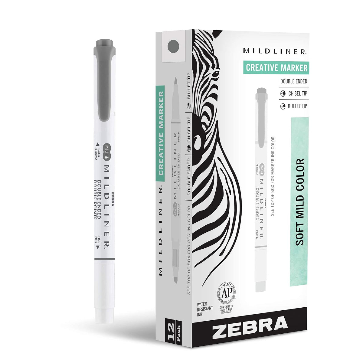 Zebra Pen Marking Pen, 1 Count (Pack of 12), Dark Gray