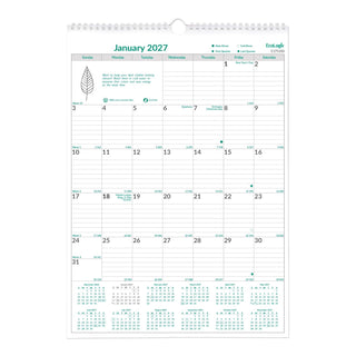 Rediform Calendar, Green/White