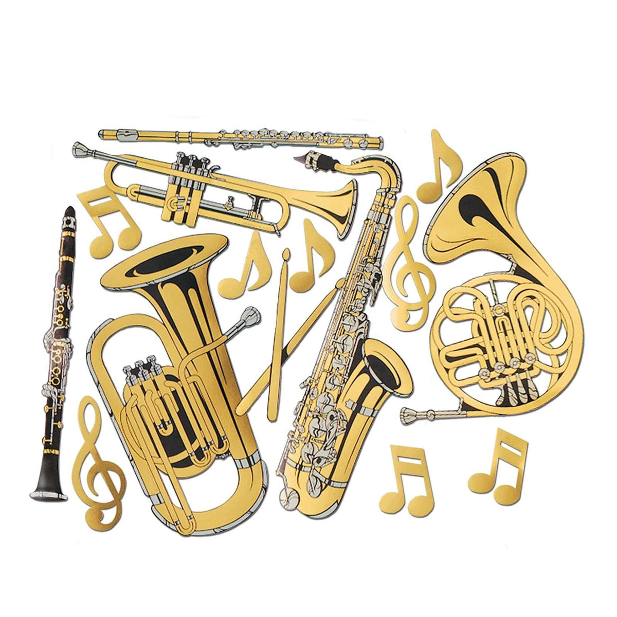 Beistle Decorative Cutout, 17" - 23.5", Gold/Black/Silver
