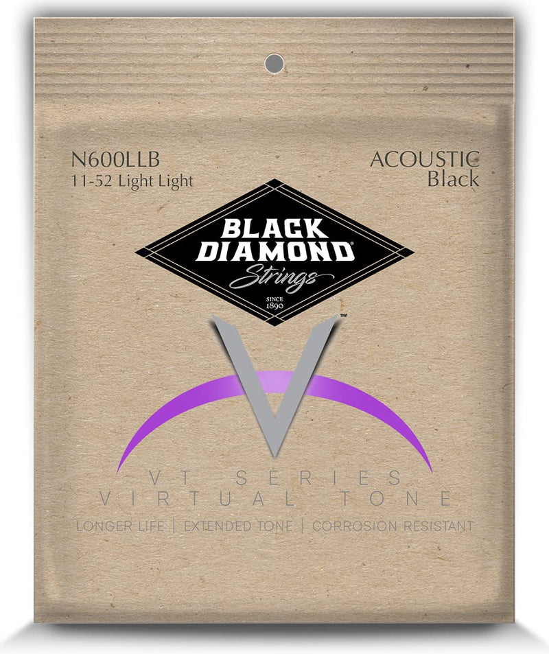 Black Diamond Strings® N600LLB Acoustic Black Coated Phos LL.011BP.015BP.022PBB.032PBB.042PBB.052PBB