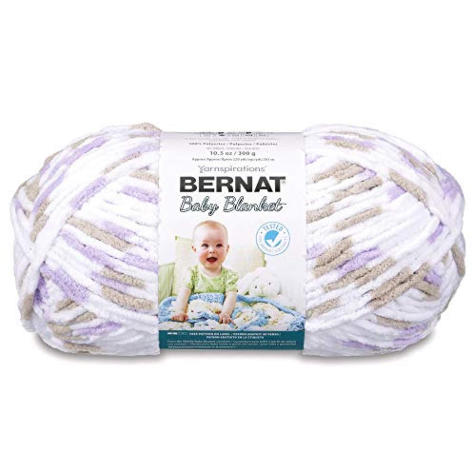 Spinrite Yarns (CA) Bernat Baby Blanket Big Ball Little Lilac Dove