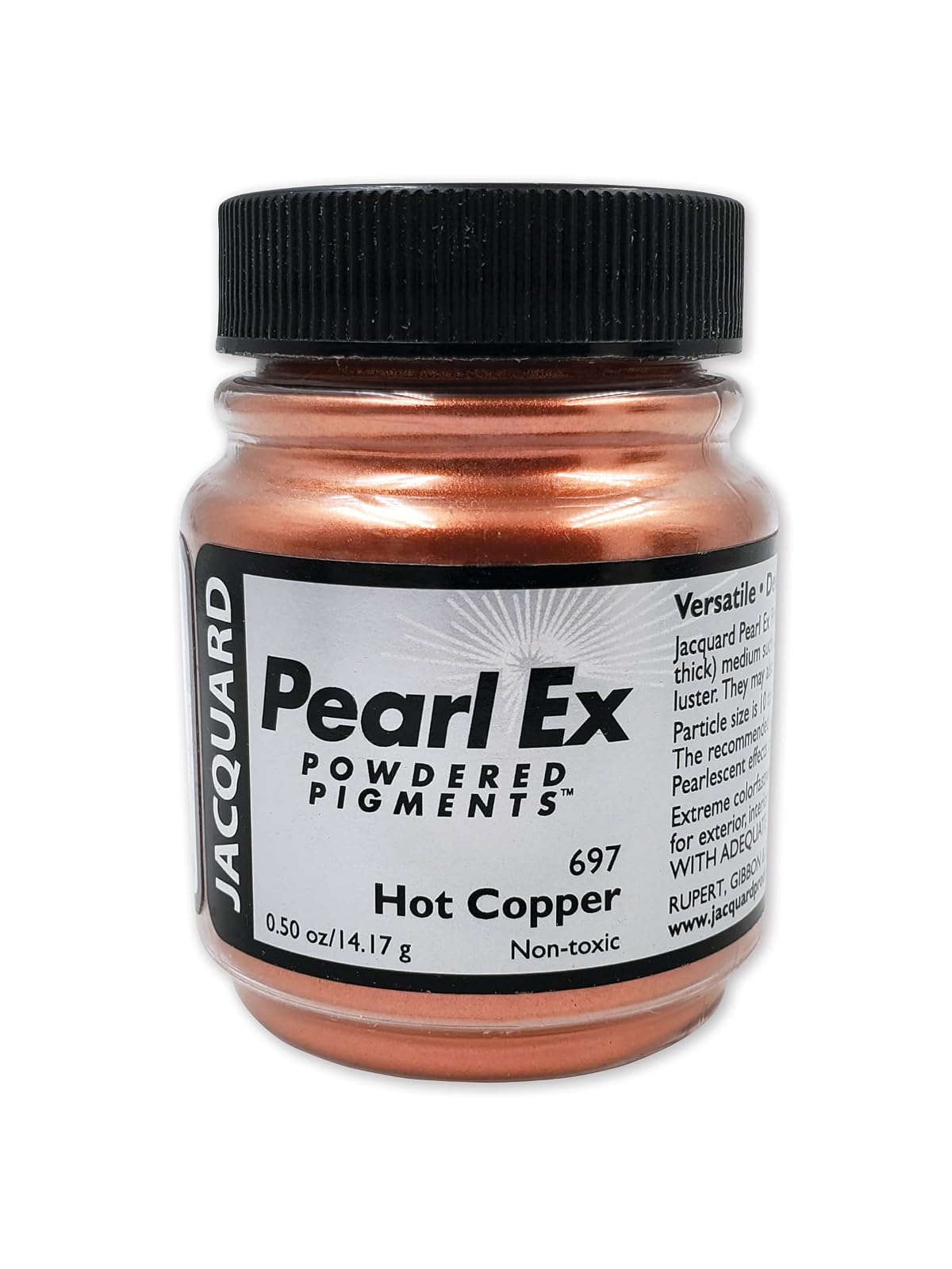 Pearl-Ex Pigment by Jacquard, Creates Metallic or Pearlescent Effect.5 Ounce Jar, Hot Copper