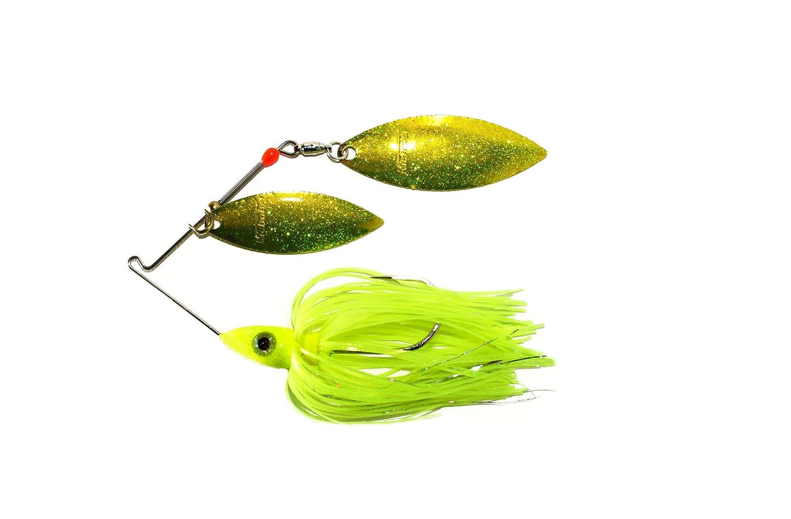 Nichols Lures Pulsator Metal Flake Double Willow Spinnerbait, Transparent Chartreuse, 1/2-Ounce