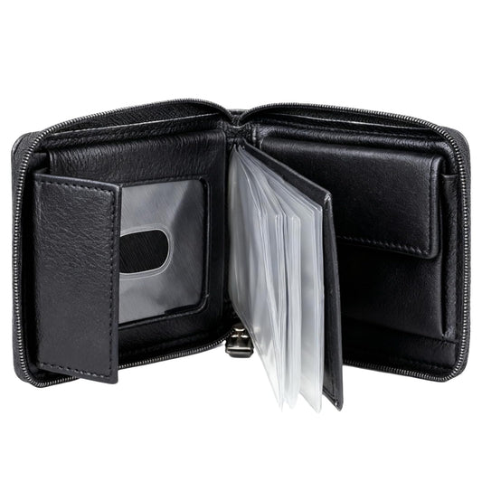 J. Buxton Emblem Zip-Around Billfold Black