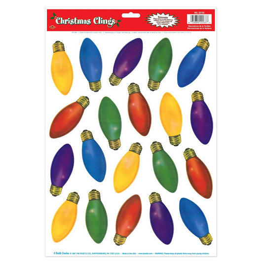 Beistle Christmas Light Bulb Clings Party Accessory (1 count) (20/Sh)