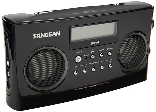 Sangean PR-D5BK AM/FM Portable Radio with Digital Tuning and RDS (Black)