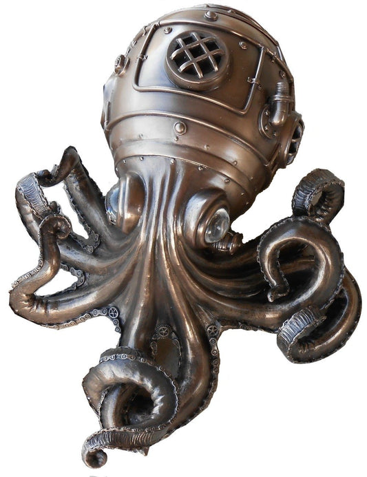 Unicorn Studio Steampunk Octopus Kraken with Glass Eyes Secret Stash Trinket Box 10.75" L
