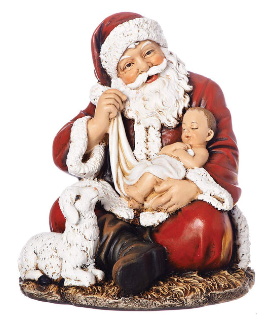 Roman 6" SITTING SANTA W/BABY FIG