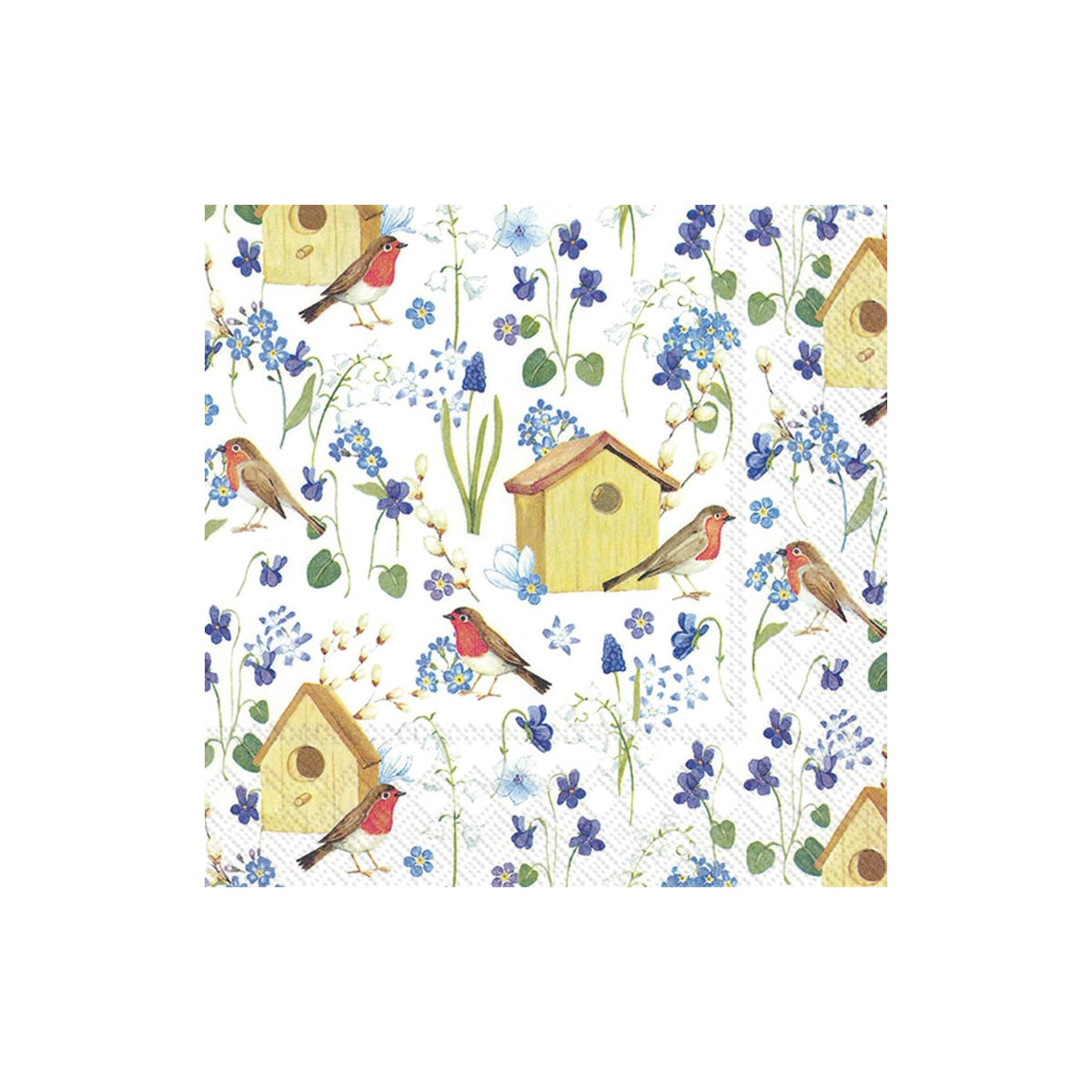 ihr SINCE 1977 Disposable Napkin, 20-Count Lunch Size, Birdhouse In Spring