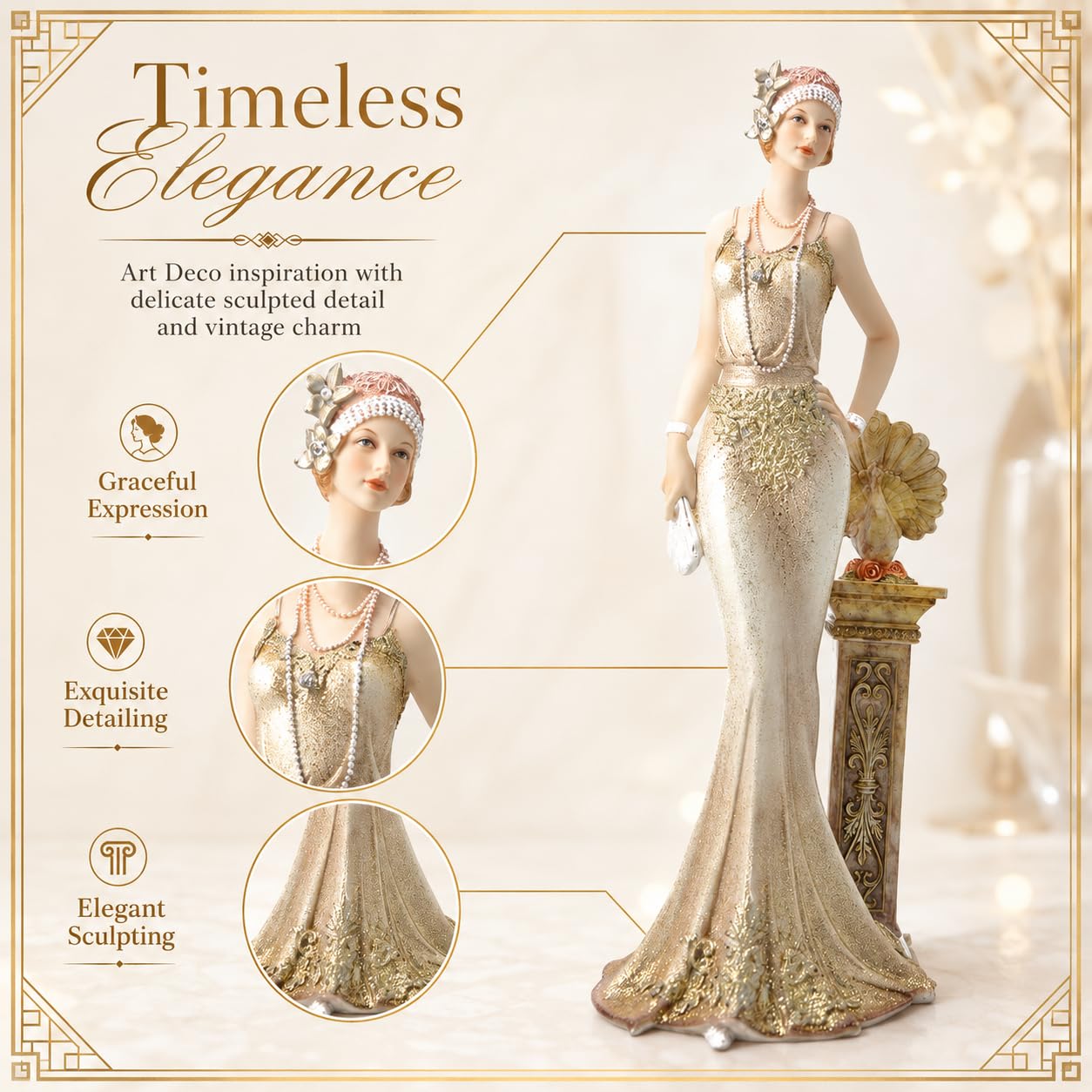 Comfy Hour 13 Inch Victorian Lady Figurine, Elegant Woman Decor