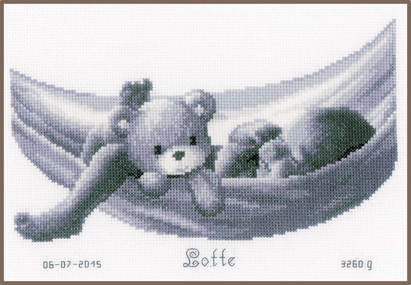 Vervaco Counted Cross Stitch Kit Baby in Hammock 10.8" x 7.6"