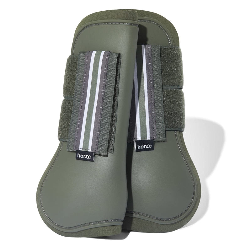 HORZE Adepto Tendon Boots - Beetle Khaki Green - Pony