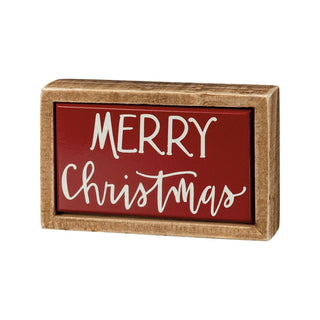 Primitives by Kathy Decorative Signage, 4 inches x 2.5 inches x 1 inch, Red