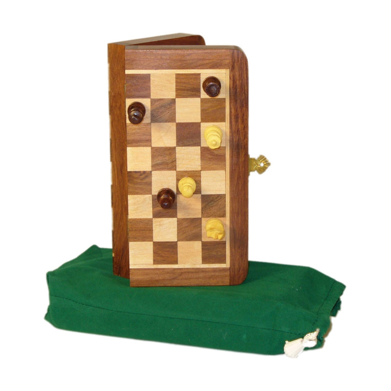 Pleasantime 7" Folding Wood Magnetic Chess Set