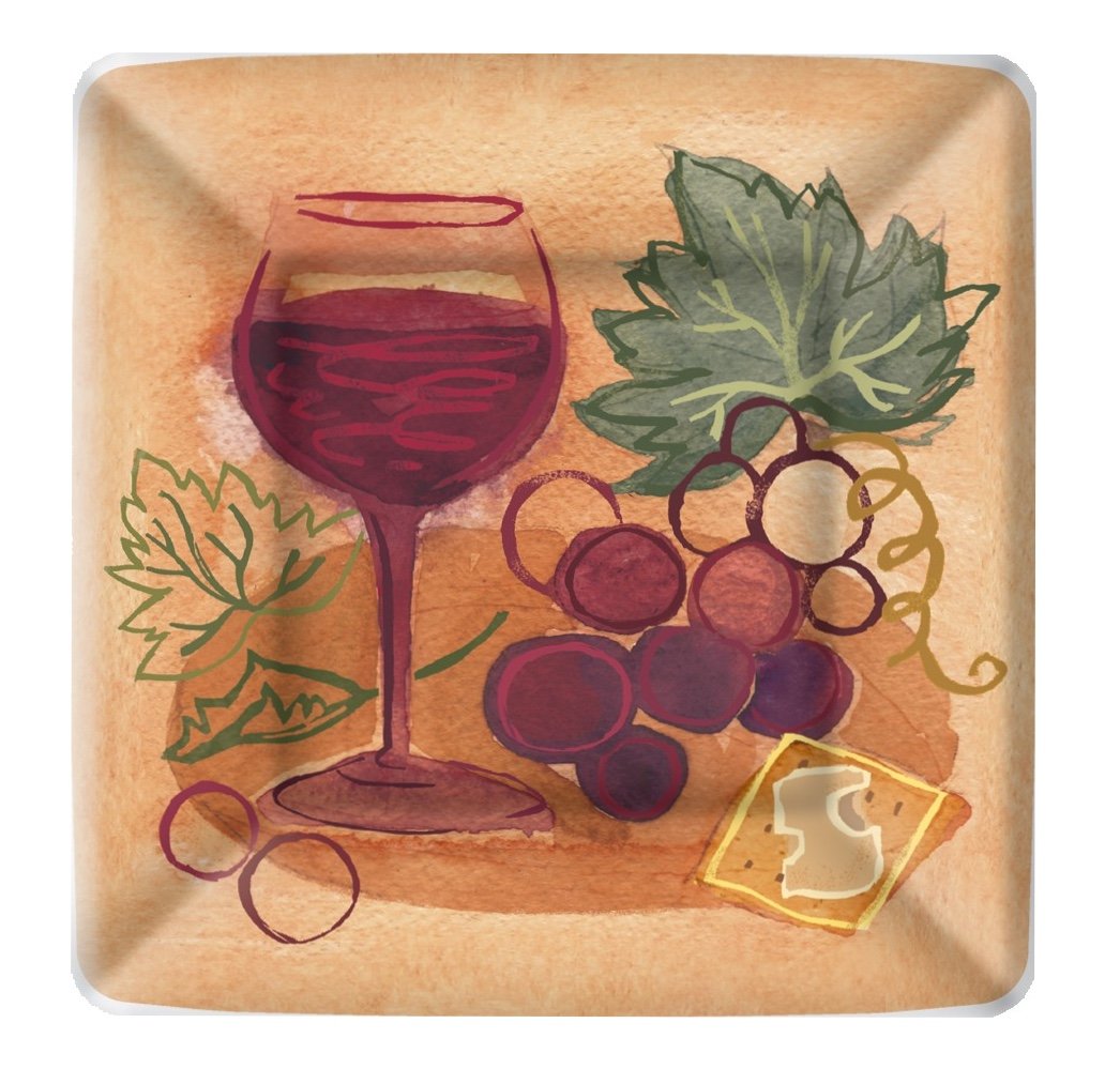 Boston International Dishware Plate, 7" Square, Napa Red