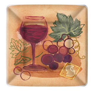 Boston International Dishware Plate, 7" Square, Napa Red