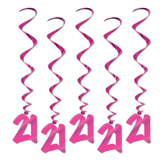 Beistle 21 Whirls (pink) (5/Pkg)