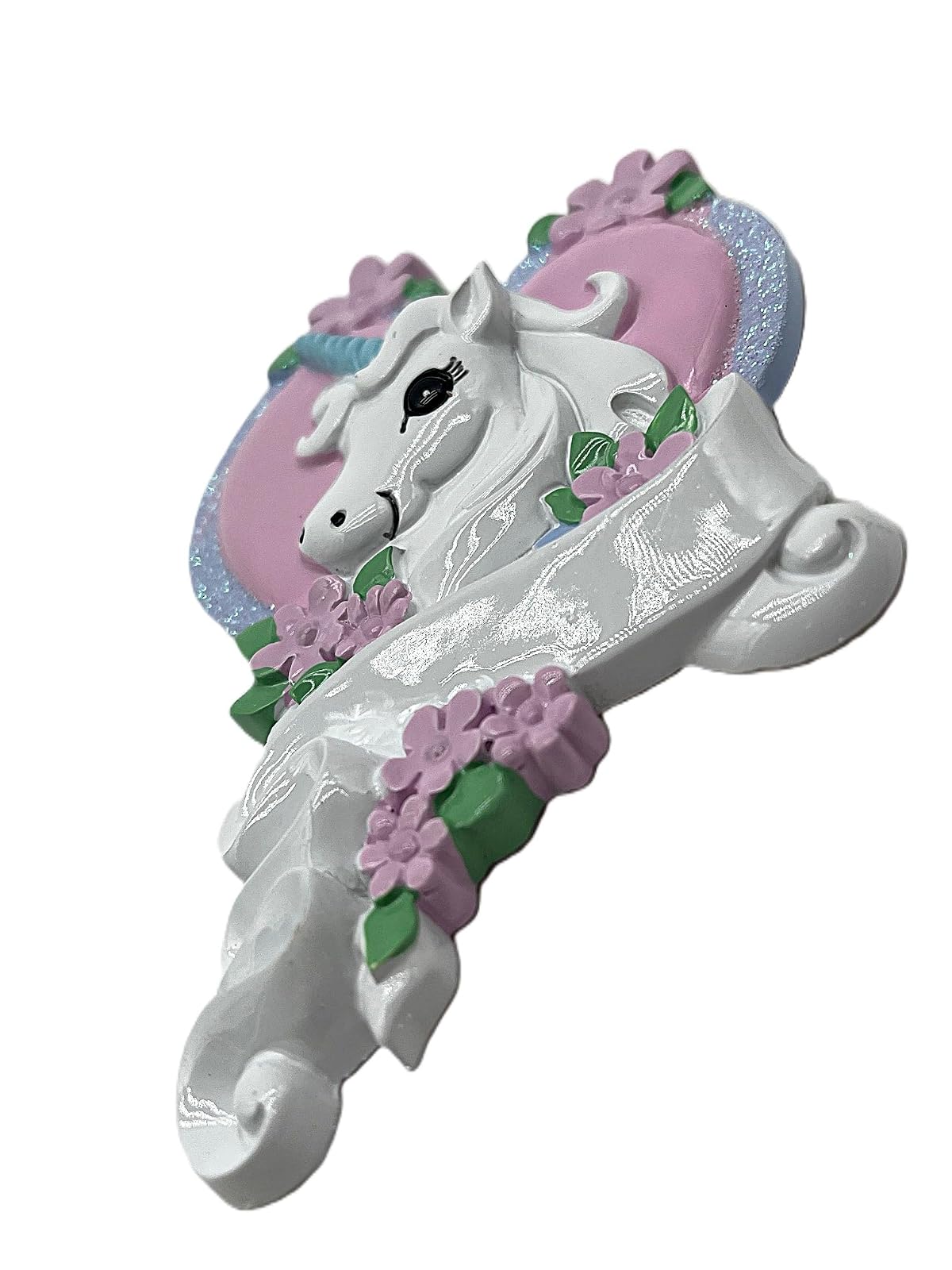 Kurt Adler White Unicorn Horse with Pink Heart Christmas Ornament Holiday Decoration W8285