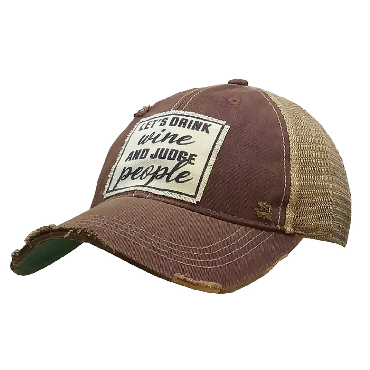 VINTAGE LIFE Hat, Drink Wine Judge People (Maroon), Baseball