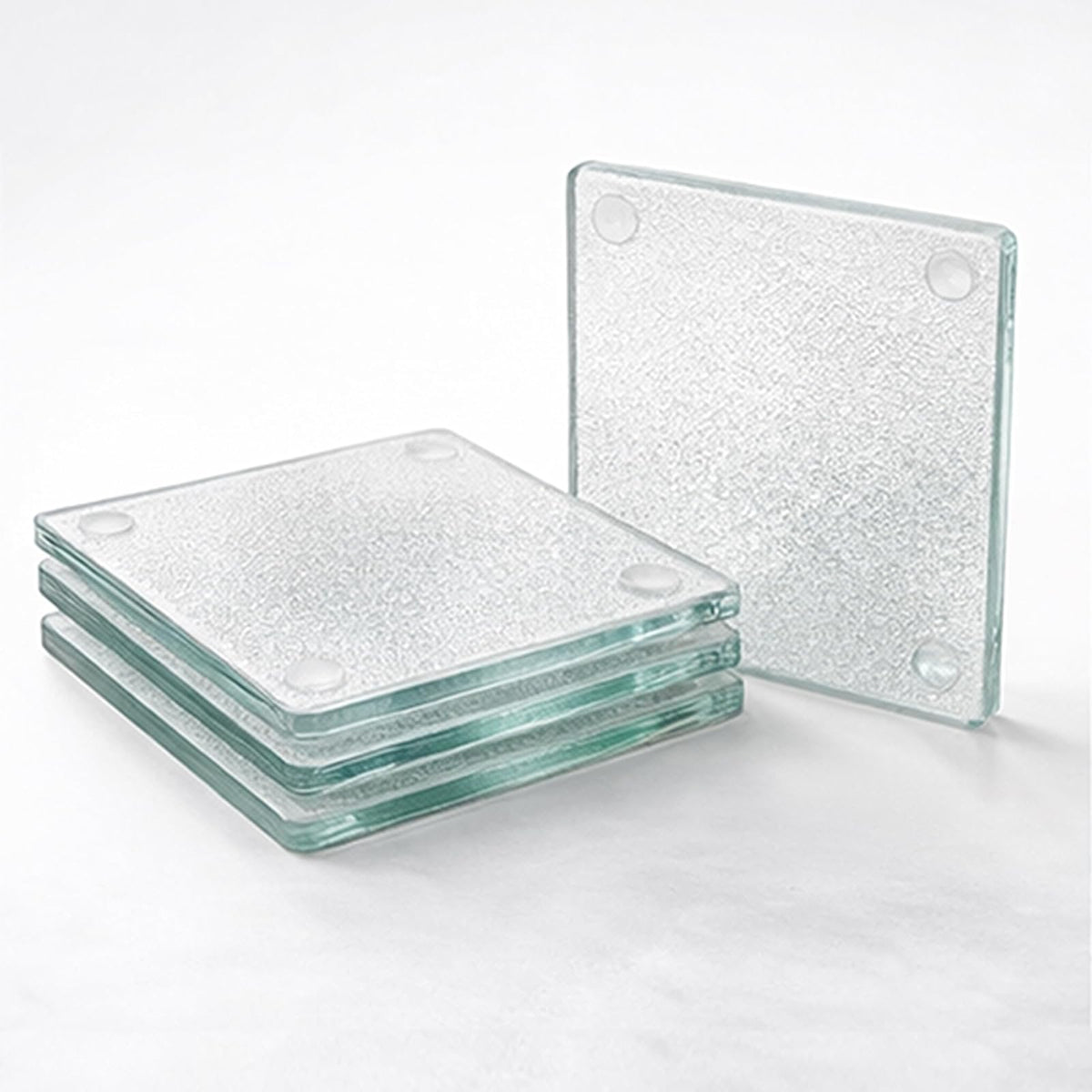 Creative Home Drink Coaster, 4 x 4 Inch, Textured Clear