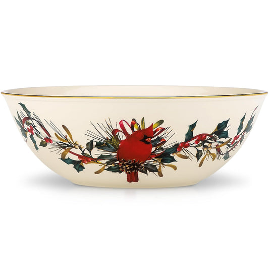 Lenox Dishware Bowl, 10.25", Red & Green