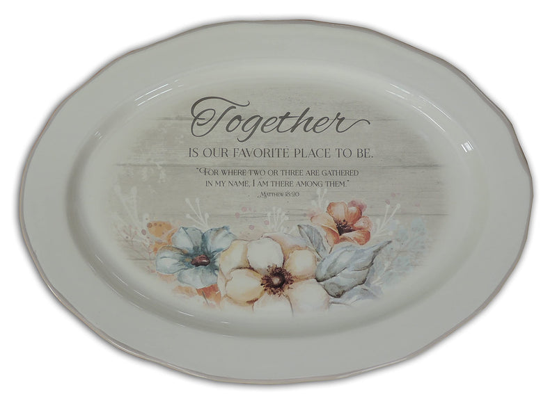 Cathedral Art Abbey & CA Gift Together Floral Platter, 14"x10"x1", Multi