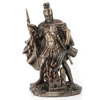Unicorn Studio Veronese Design 9 Inch Saint Florian Patron Saint of Firefighters Antique Bronze Finish Christian Holy Roman Greek Statue