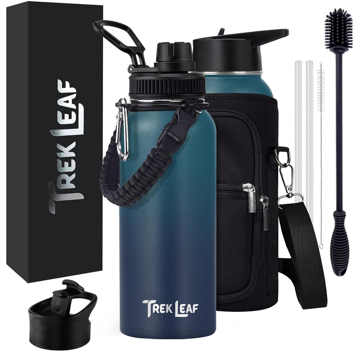 Trek Leaf Bottle, 32 Ounces, Deep Water