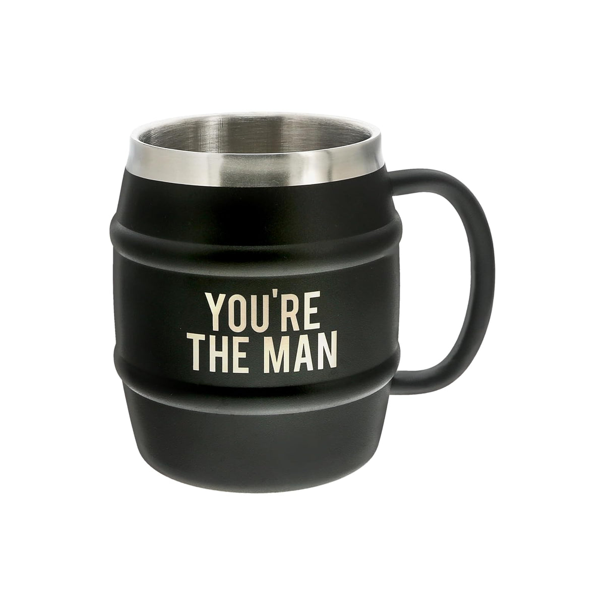 Pavilion Gift Company Drinking Cup, 15 Ounces, Black and silver