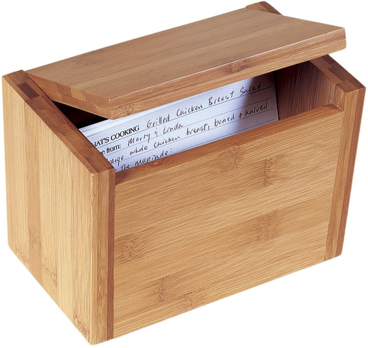 Lipper International Bamboo 7-1/2-by-4-1/2-Inch Recipe Box