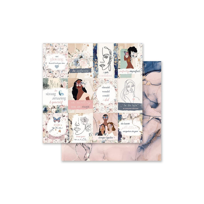PRIMA MARKETING INC Sheet Paper, Indigo Ephemera 22 pcs, w/ foil details, Indigo