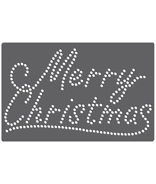 Rhinestone Genie Merry Christmas Magnetic Rhinestone Template, Black
